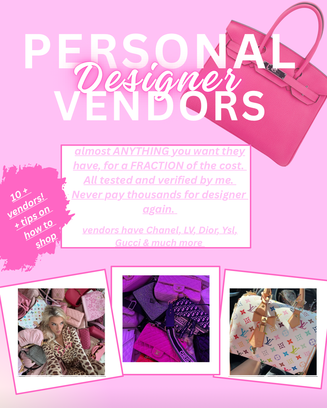 Personal Designer vendors list 👛